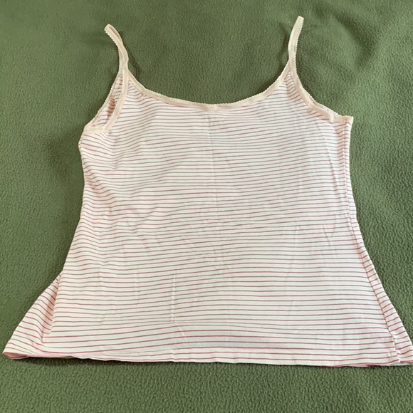 Victoria’s Secret organic pink and white tank top and boy shorts set.  Size M. - Picture 4 of 9